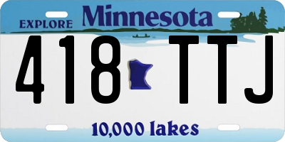 MN license plate 418TTJ
