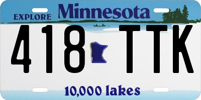 MN license plate 418TTK