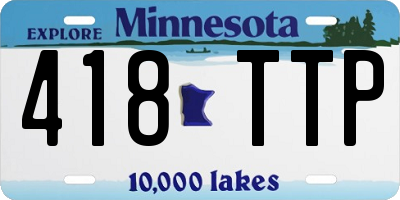 MN license plate 418TTP