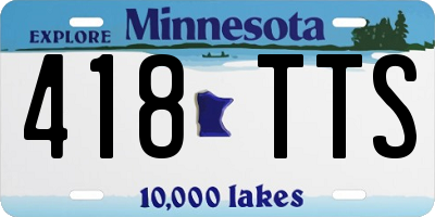MN license plate 418TTS