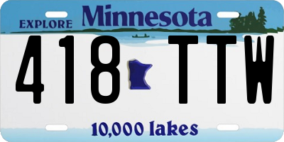MN license plate 418TTW