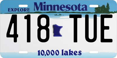 MN license plate 418TUE