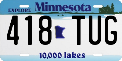 MN license plate 418TUG