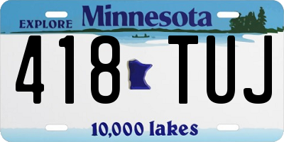 MN license plate 418TUJ