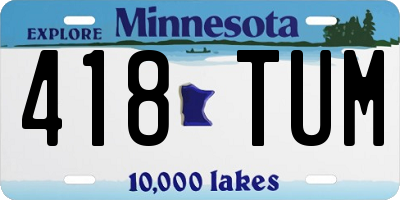 MN license plate 418TUM