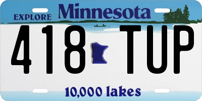 MN license plate 418TUP