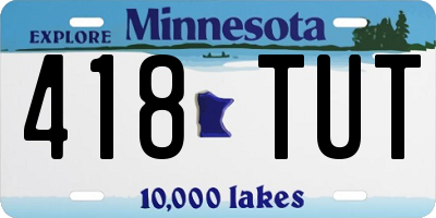 MN license plate 418TUT