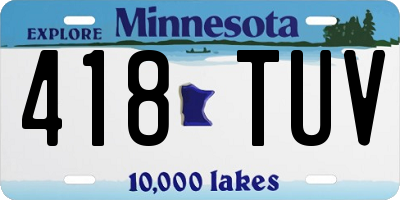 MN license plate 418TUV