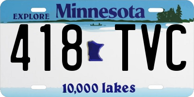 MN license plate 418TVC
