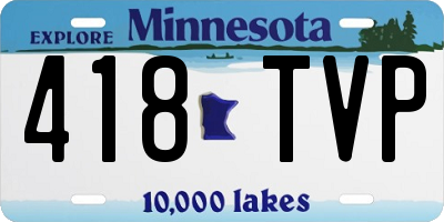 MN license plate 418TVP