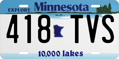 MN license plate 418TVS