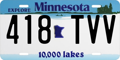 MN license plate 418TVV