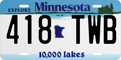 MN license plate 418TWB