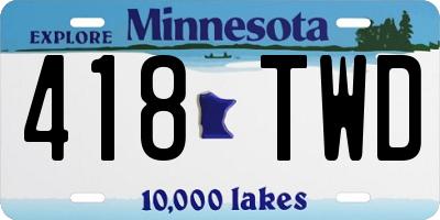 MN license plate 418TWD