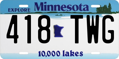 MN license plate 418TWG