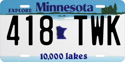 MN license plate 418TWK