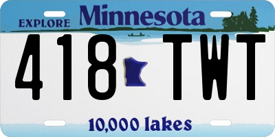 MN license plate 418TWT