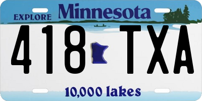 MN license plate 418TXA