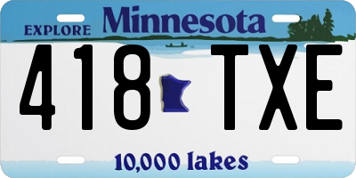 MN license plate 418TXE