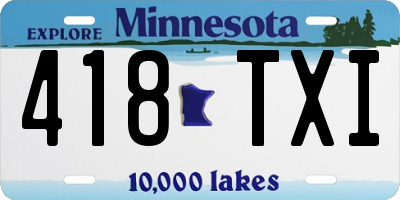 MN license plate 418TXI