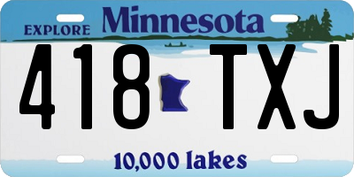 MN license plate 418TXJ