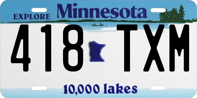 MN license plate 418TXM