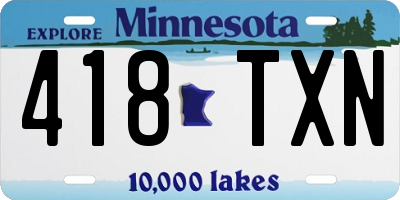 MN license plate 418TXN