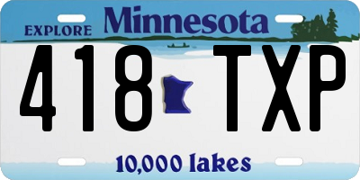 MN license plate 418TXP