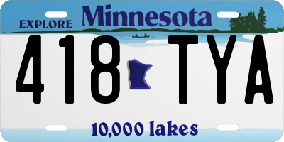 MN license plate 418TYA
