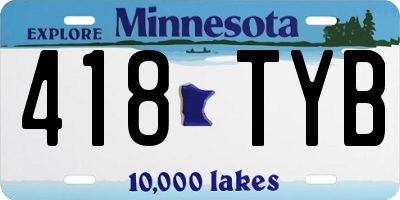 MN license plate 418TYB