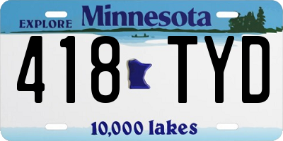 MN license plate 418TYD
