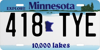 MN license plate 418TYE