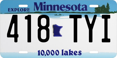 MN license plate 418TYI