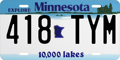 MN license plate 418TYM