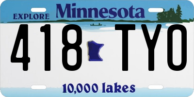 MN license plate 418TYO