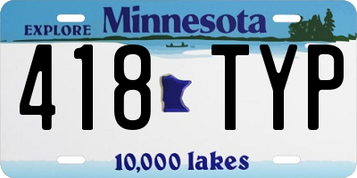 MN license plate 418TYP