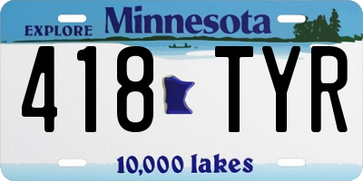 MN license plate 418TYR