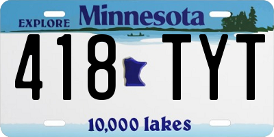 MN license plate 418TYT