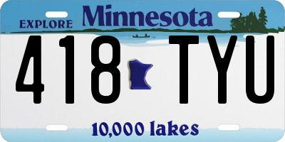 MN license plate 418TYU