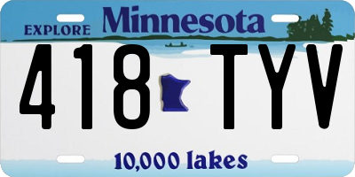 MN license plate 418TYV