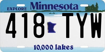MN license plate 418TYW