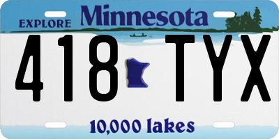 MN license plate 418TYX