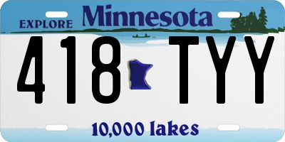 MN license plate 418TYY