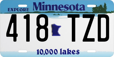 MN license plate 418TZD