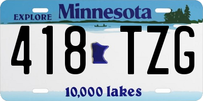 MN license plate 418TZG