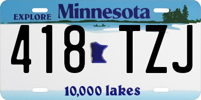 MN license plate 418TZJ