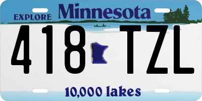 MN license plate 418TZL