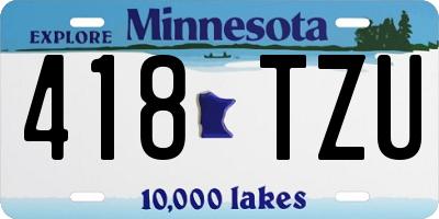 MN license plate 418TZU