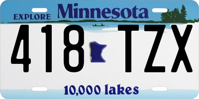 MN license plate 418TZX