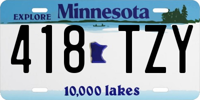 MN license plate 418TZY